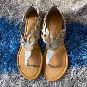 Gray & Gold Sandals